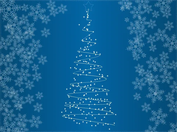 Christmas tree with snowflakes — Stock Vector