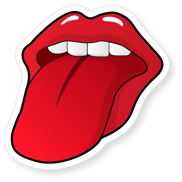 Open mouth with tongue — Stock Vector