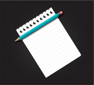 Kurşun kalemle boş not defteri