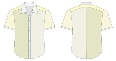 yaka elbise gömlek sarı yeşil renk tonlarında