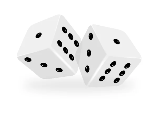 Vector dices on white background with meshes — Stock Vector