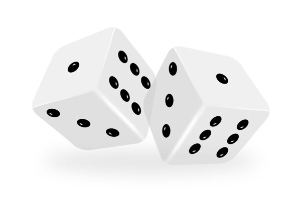 Vector dices on white background with meshes