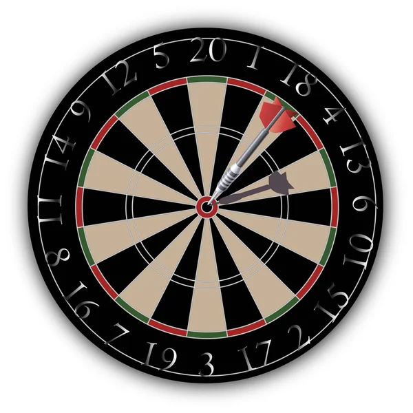 Dartboard with a dart hit on target — Stock Vector