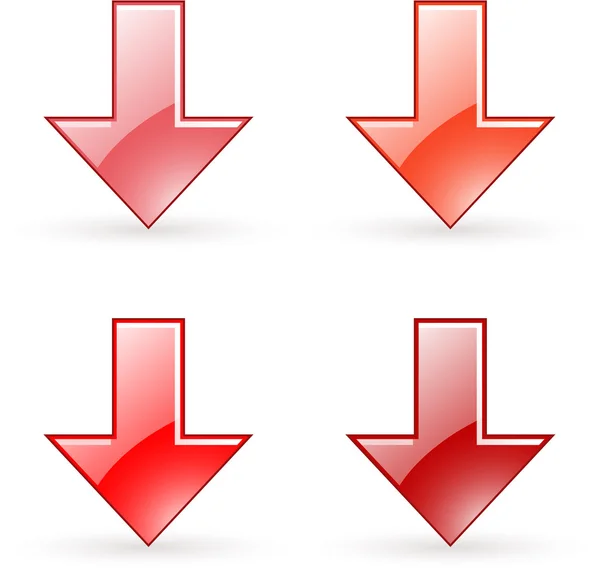 Arrow download red button icon — Stockvector