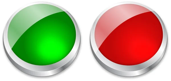 Blank button on green and red — Stockvector