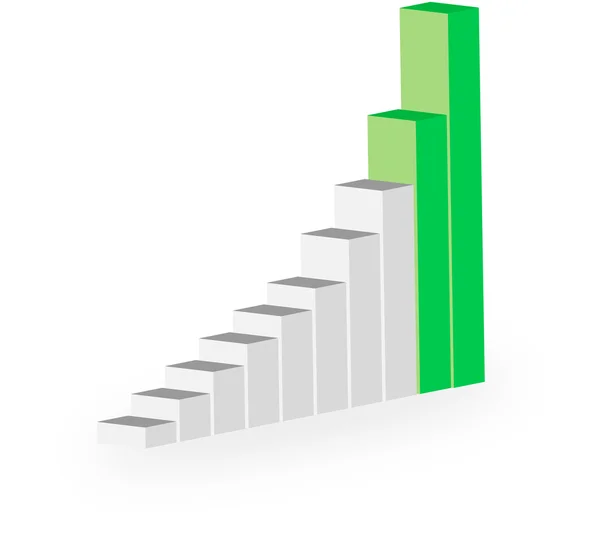 Diagrama gráfico de estatísticas de negócios com barras — Vetor de Stock