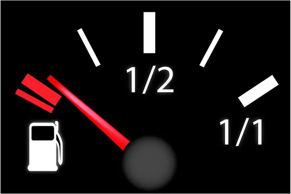Car dash board petrol meter, — Stock Vector