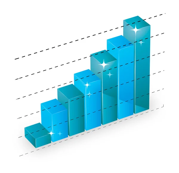 Bedrijfsstatistieken grafiek diagram met balken — Stockvector