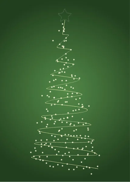 Árbol de Navidad con copos de nieve — Vector de stock
