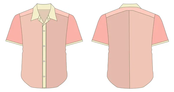 Camisa de cuello en tonos rosados de color rojo — Vector de stock