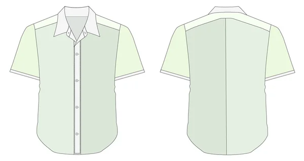 Collar Dress Shirt In Blue Green Color Tones — Stock Vector