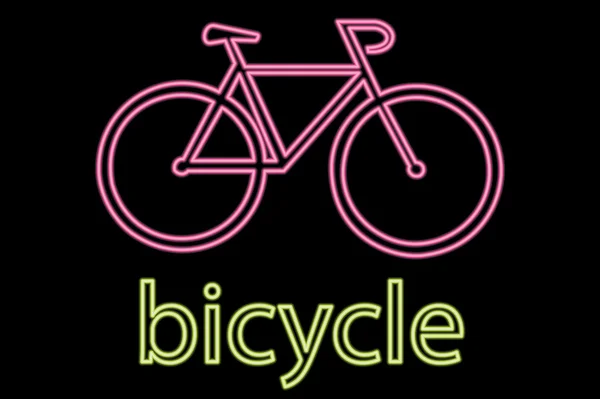 Neon fiets symbool — Stockvector