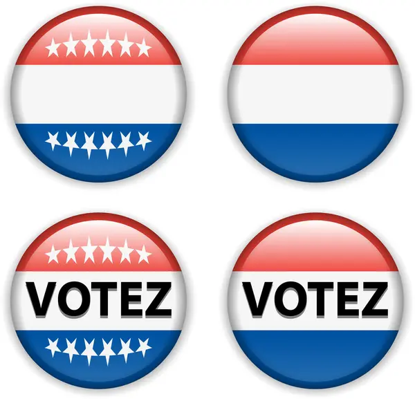 프랑스, 프랑스 선거에 대 한 빈 투표 배지 버튼 — 스톡 벡터