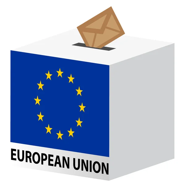 유럽 연합 선거에 대 한 투표 투표 투표 상자 — 스톡 벡터