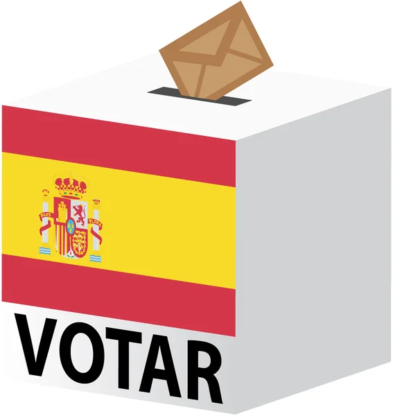 Urna de votação para eleições na Espanha — Vetor de Stock