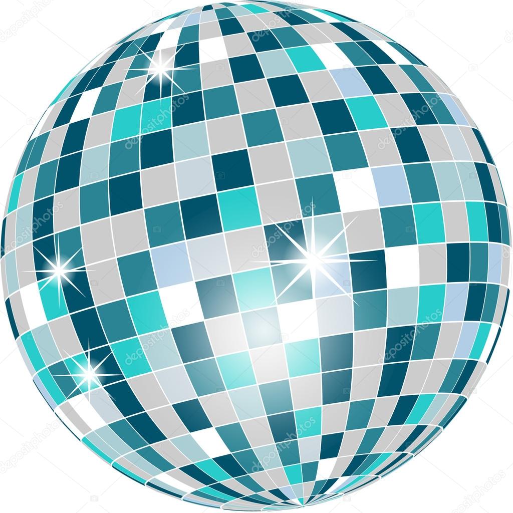 Vector - Disco ball in green tones isolated