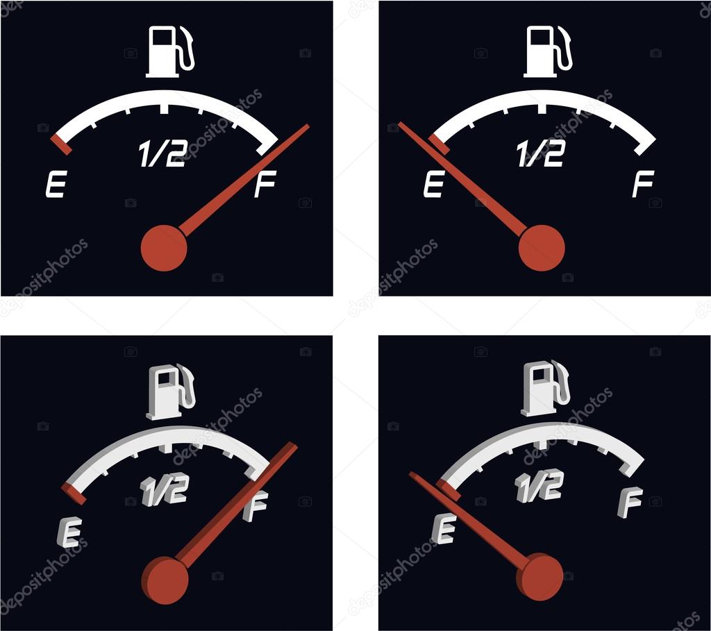 3d illustration of generic fuel meter over dark background