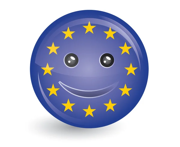 A mosolygó arc Európai Unió zászlaja — Stock Vector