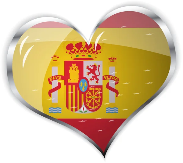 Flag of Spain in heart shape — Stock Vector