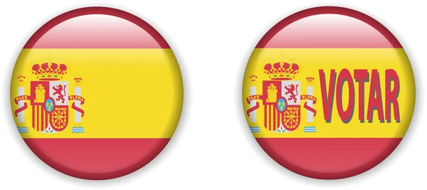 Flag of Spain in badge shape — Stock Vector