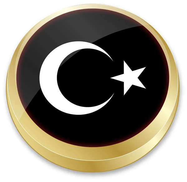 Vlag van Turkije in knopvorm — Stockvector