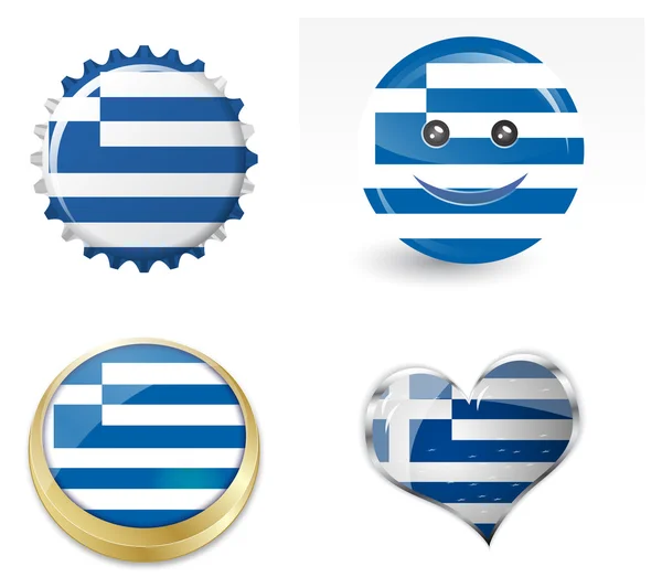 Flag of greece in various shapes — Stock Vector