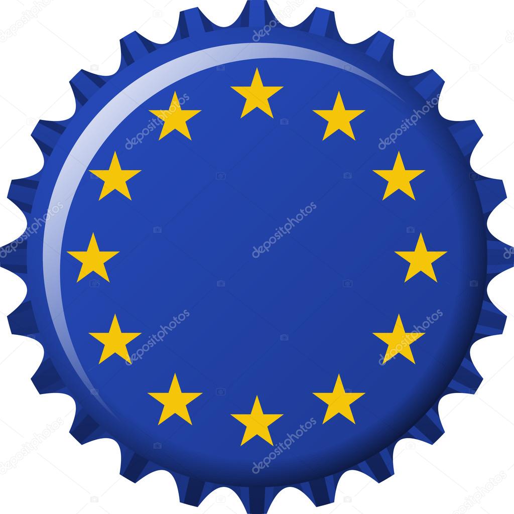 flag of European Union in crown cap