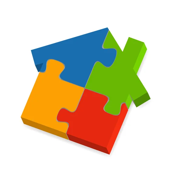 Huis puzzel — Stockvector