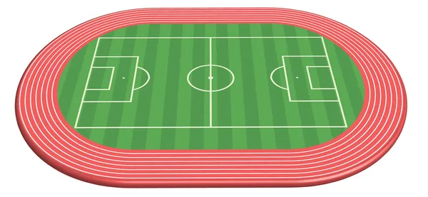 Campo de fútbol tridimensional — Vector de stock