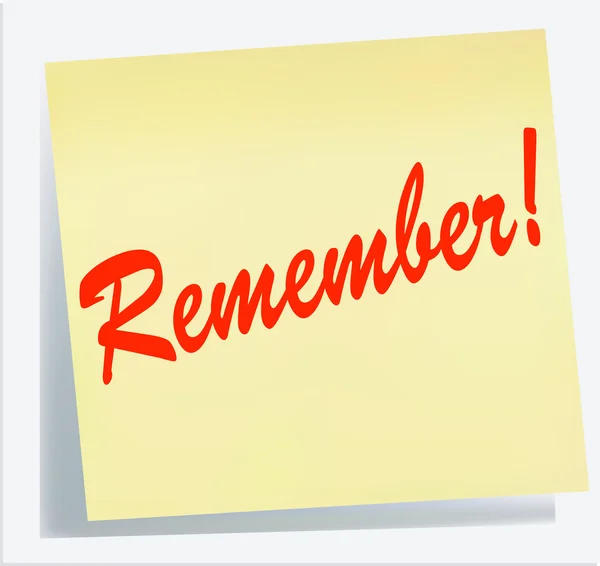 Remember Note — Stock Vector
