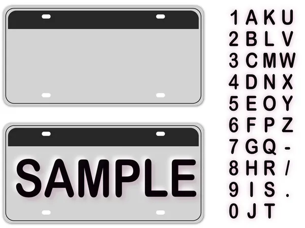 Empty License Plate With Editable Live Texts — Stock Vector
