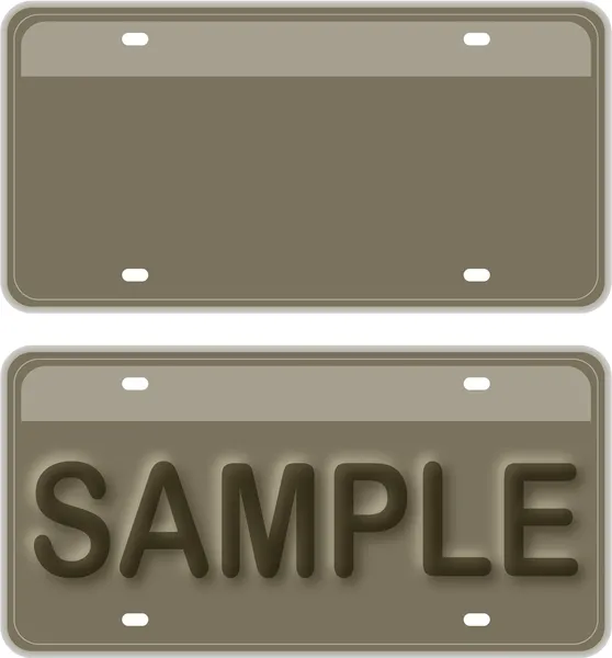 Empty License Plate With Editable Live Texts — Stock Vector