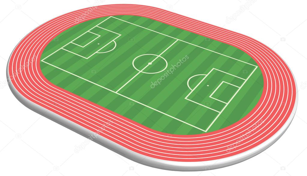 3 dimensional football field pitch