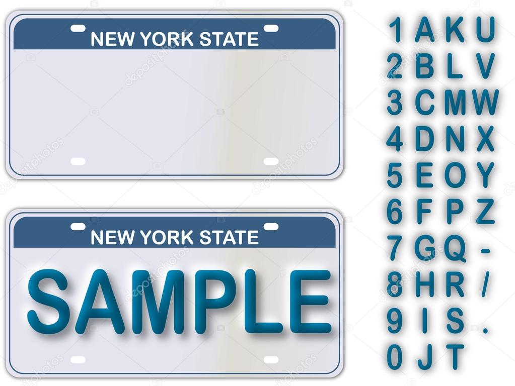 Empty License Plate New York With Editable Live Text