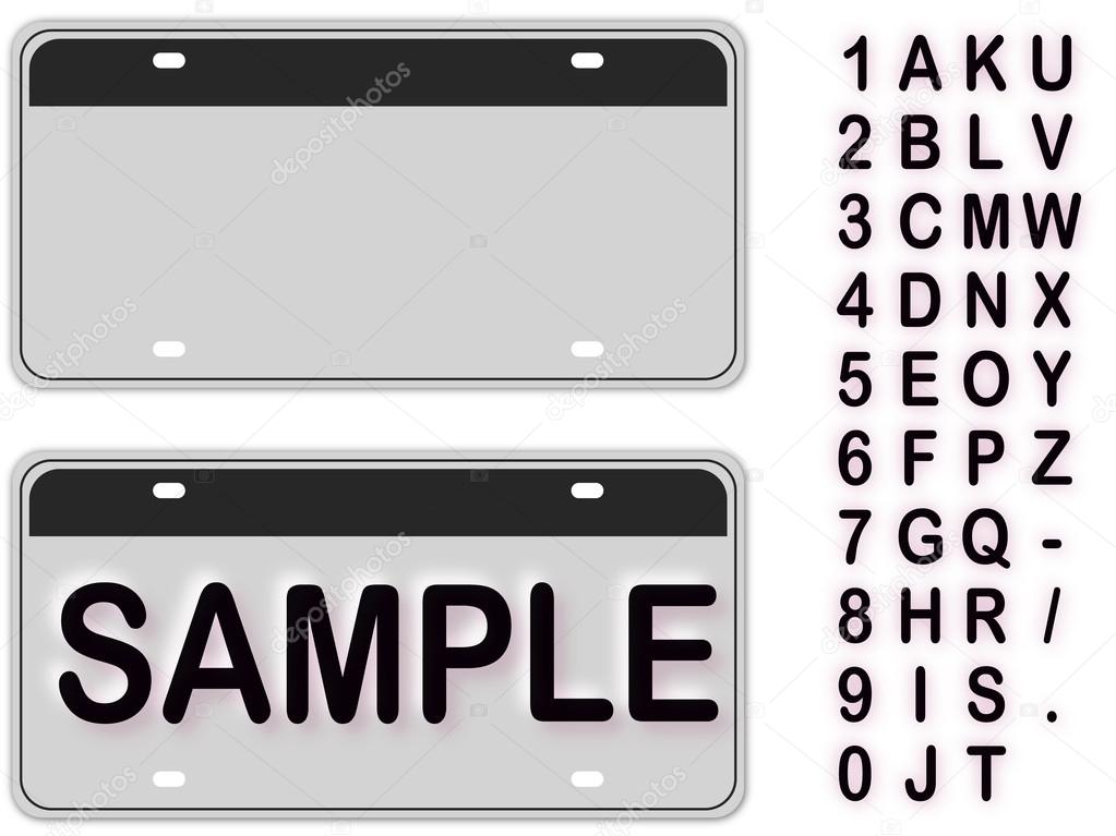 Empty License Plate With Editable Live Texts