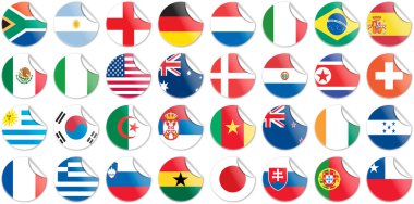 üniformaları bir dairesel şekil Dünya Kupası katılan ulusal bayrak