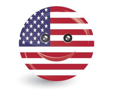 gülen yüz şekli içinde Amerika Birleşik Devlet bayrağı
