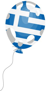 vektör çizim Yunan bayrağının mavi balon