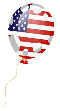 Amerikan bayrağının kırmızı balon