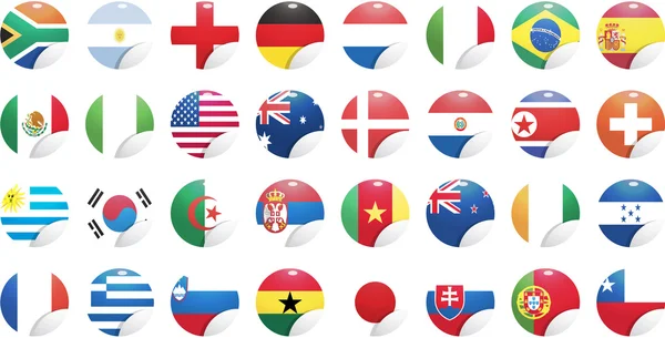 Bandeiras nacionais de países que começam com a África do Sul — Vetor de Stock