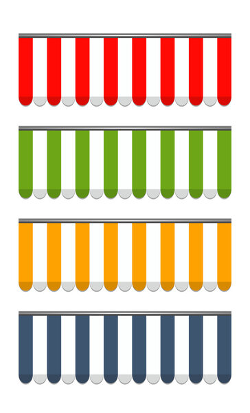 four different colored vector awnings