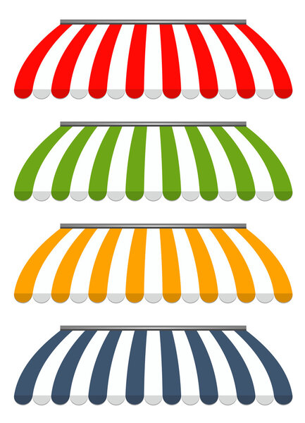 four different colored vector awnings