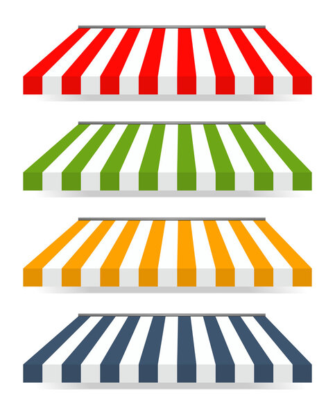 Four different colored vector awnings