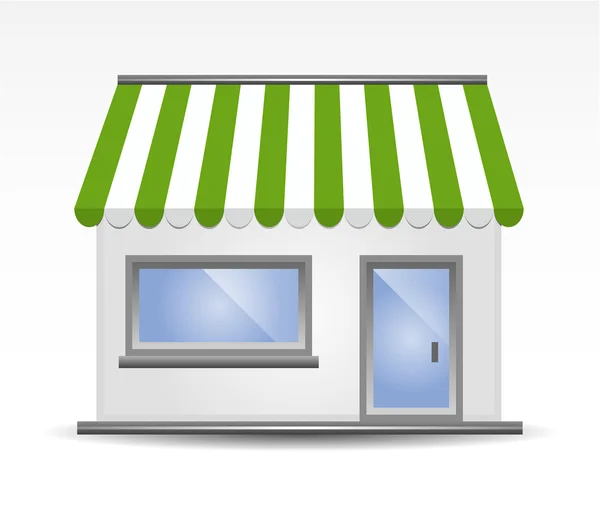 Auvent de magasin en vert — Image vectorielle