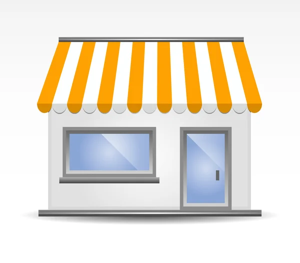 Toldo Storefront en amarillo — Vector de stock