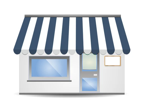 Storefront Tenda in blu — Vettoriale Stock