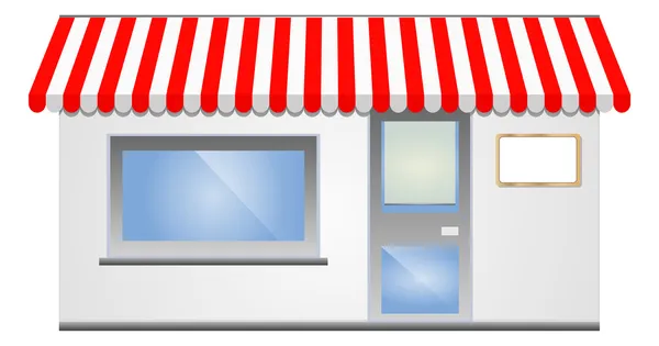 Storefront luifel in het rood — Stockvector