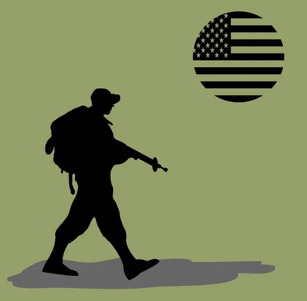 Silhouette de soldat de l'armée — Image vectorielle