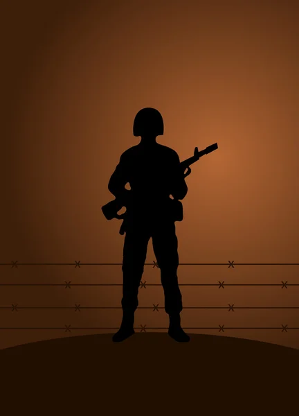 Żołnierz z pistoletu — Wektor stockowy