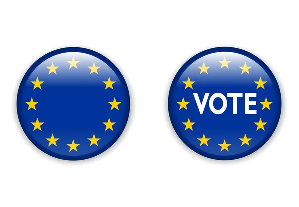 Порожній голосування кнопки бейдж для Європейського Союзу вибори — стоковий вектор